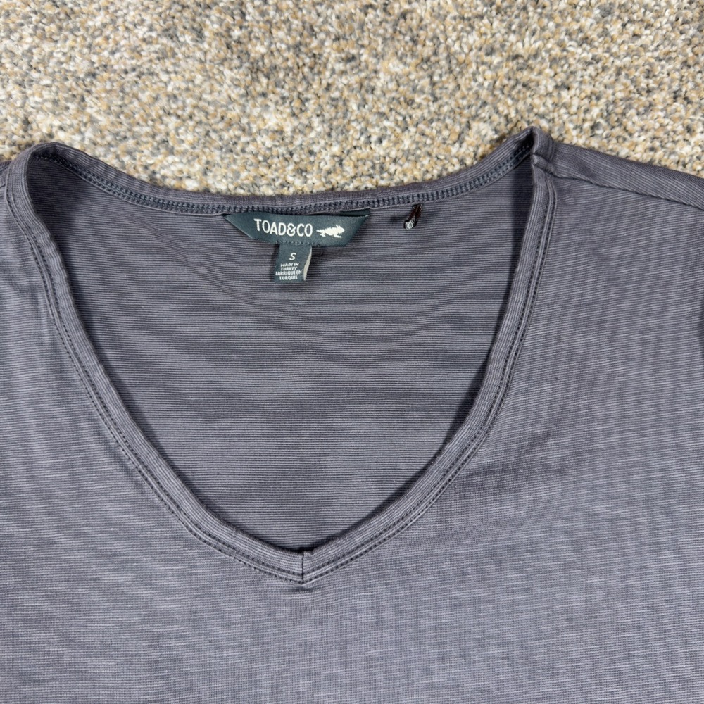 Toad&Co Womens Small V-Neck T-Shirt Bundle 3 Pack Gray Charcoal Navy Slub Knit - Picture 7 of 16